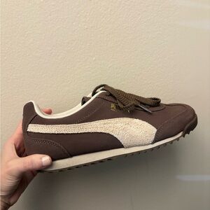 Puma Brown and Cream Sneakers